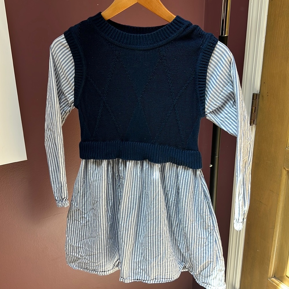 Girls mixed materials dress